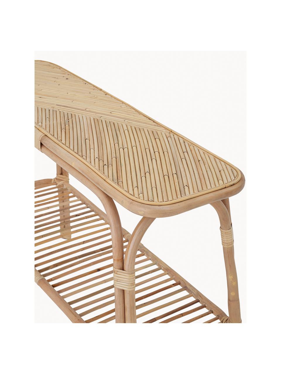 Rattan-Konsole Thenna, Rattan, Hellbeige, B 111 x H 75 cm