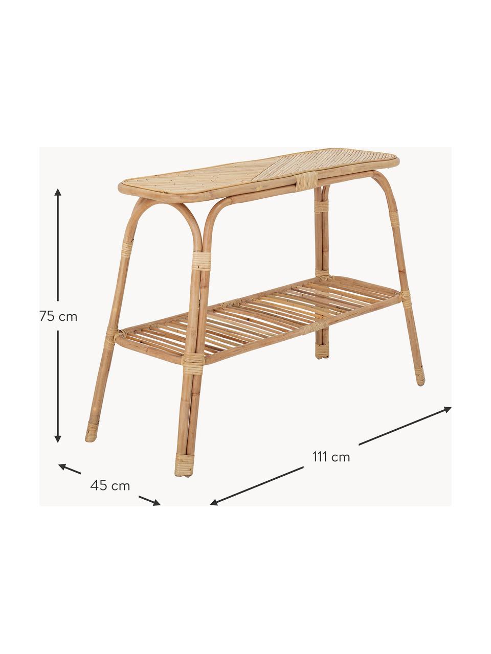 Ratanový konzolový stůl Thenna, Ratan, Světle béžová, Š 111 cm, V 75 cm