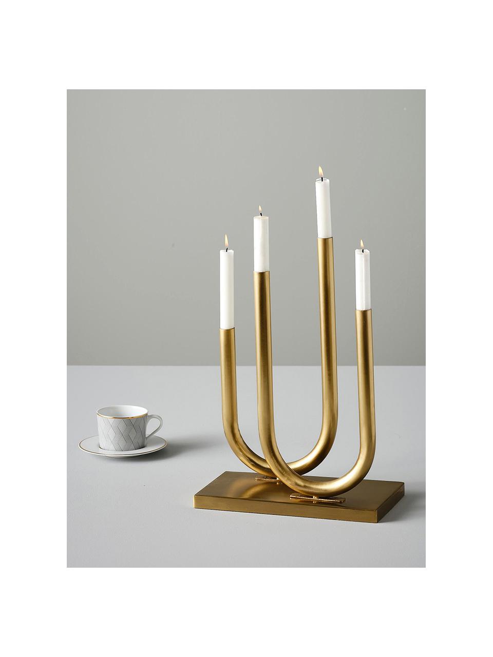 Candelabro moderno Bowie, Metal recubierto, Dorado, An 31 x Al 43 cm