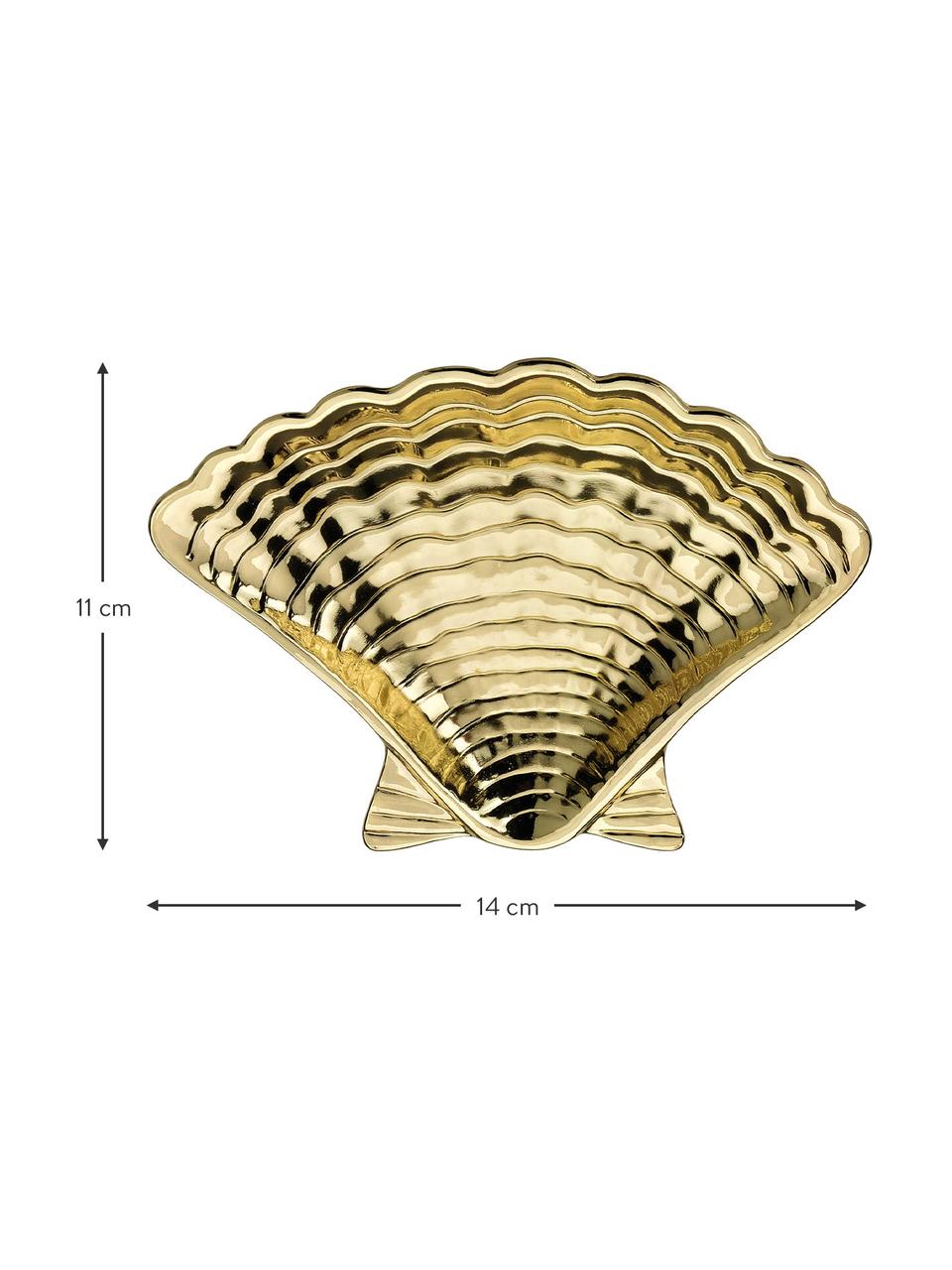 Bol décoratif Shell larg. 14 cm, Métal, enduit, Couleur laiton, larg. 14 x haut. 2cm