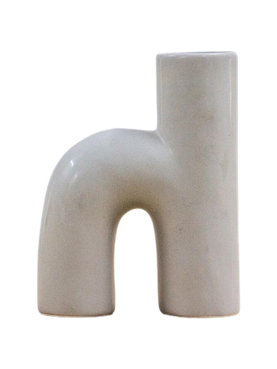Design-Vase Ovie in organischer Form, Dolomitstein, Grau, B 15 x H 20 cm