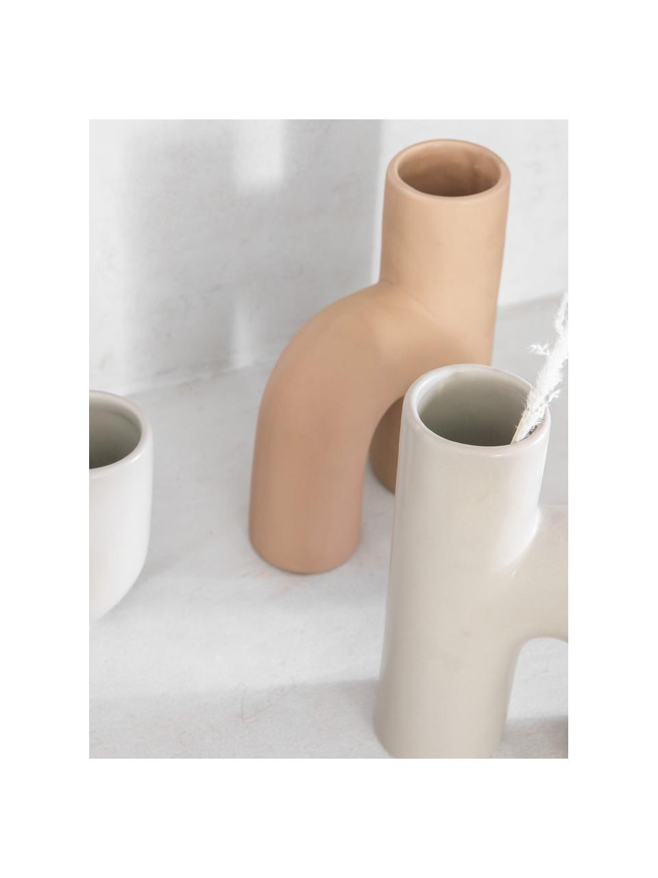 Vase design dolomie de forme organique Ovie, Dolomie, Gris, larg. 15 x haut. 20 cm