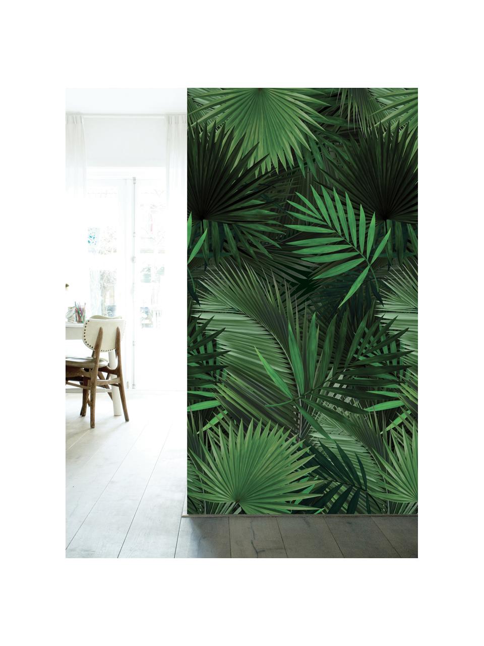 Carta da parati Palm Leaves, Tessuto non tessuto, ecologico e biodegradabile, Verde, Larg. 98 x Lung. 280 cm