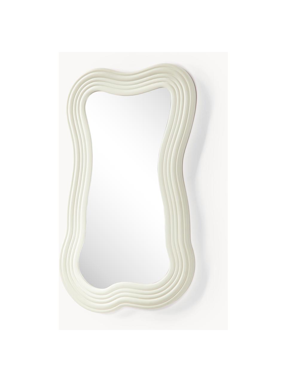 Specchio da parete con cornice ondulata Cosimo, Struttura: pannello di fibra a media, Superficie dello specchio: vetro a specchio Questo p, Beige chiaro, Larg. 50 x Alt. 80 cm