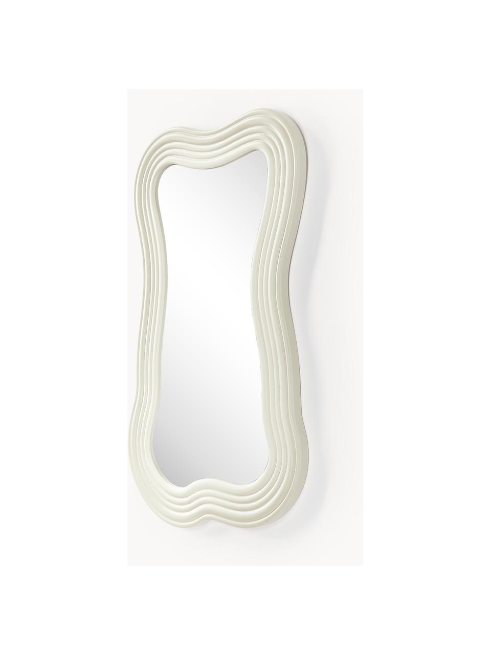 Miroir mural avec cadre ondulé Cosimo, Beige clair, larg. 50 x haut. 80 cm