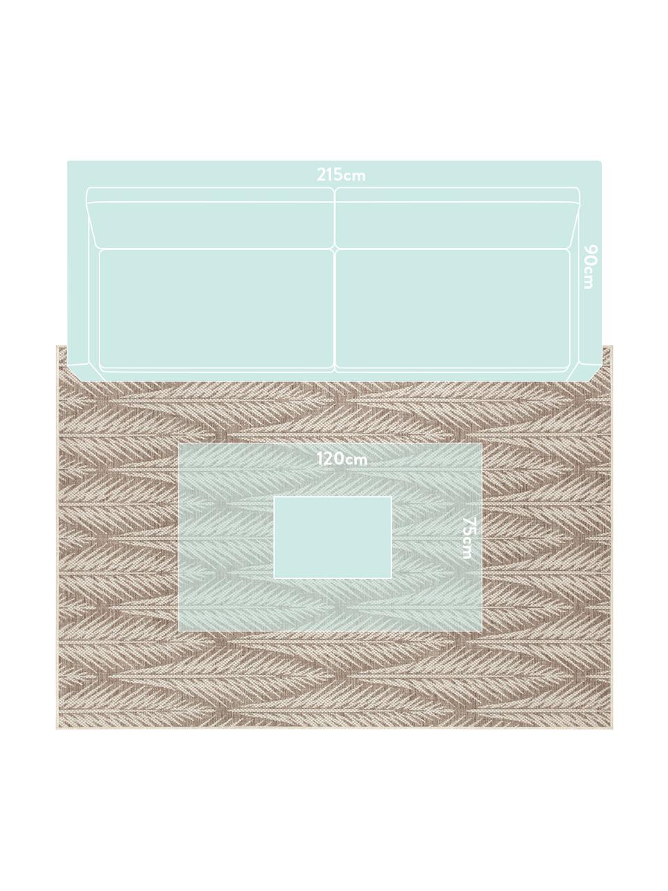 Design in- &  outdoor vloerkleed Pella met grafisch patroon, 100% polypropyleen, Taupe, beige, B 160 x L 230 cm (maat M)