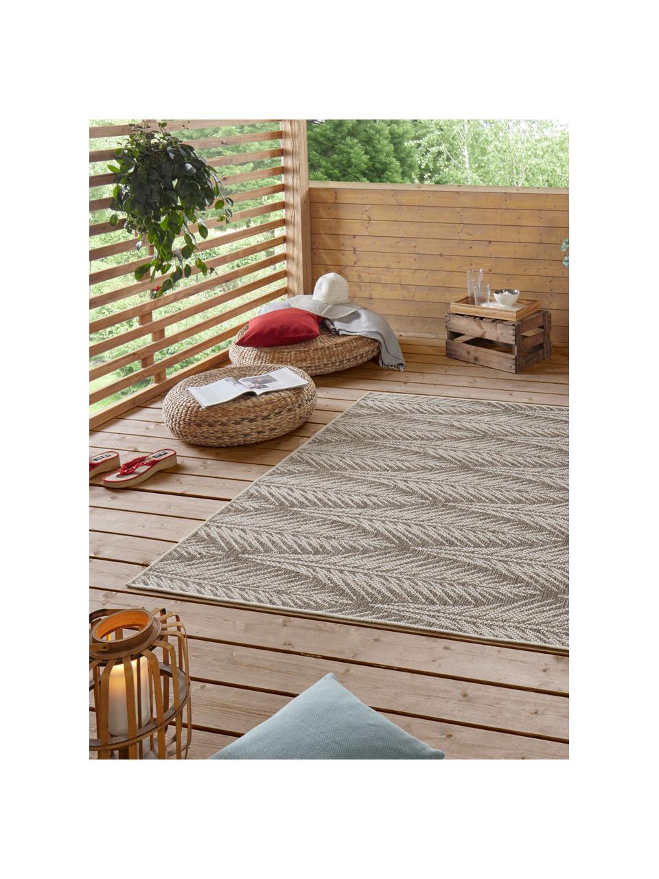 Design in- &  outdoor vloerkleed Pella met grafisch patroon, 100% polypropyleen, Taupe, beige, B 160 x L 230 cm (maat M)