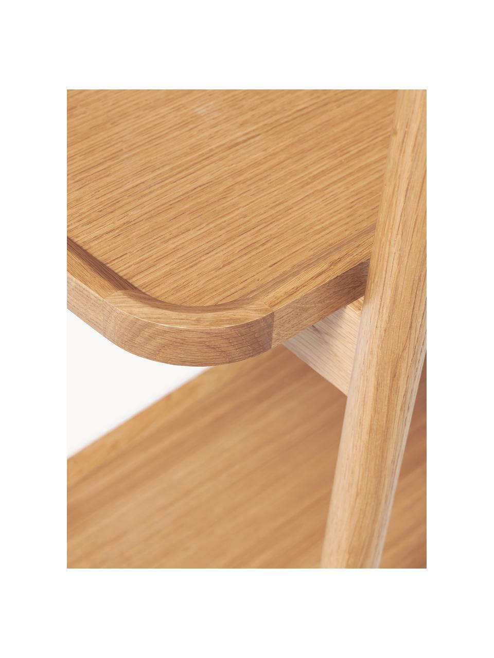 Hohes Holz-Regal Libby, Füße: Massives Eichenholz, lack, Helles Holz, B 120 x H 190 cm