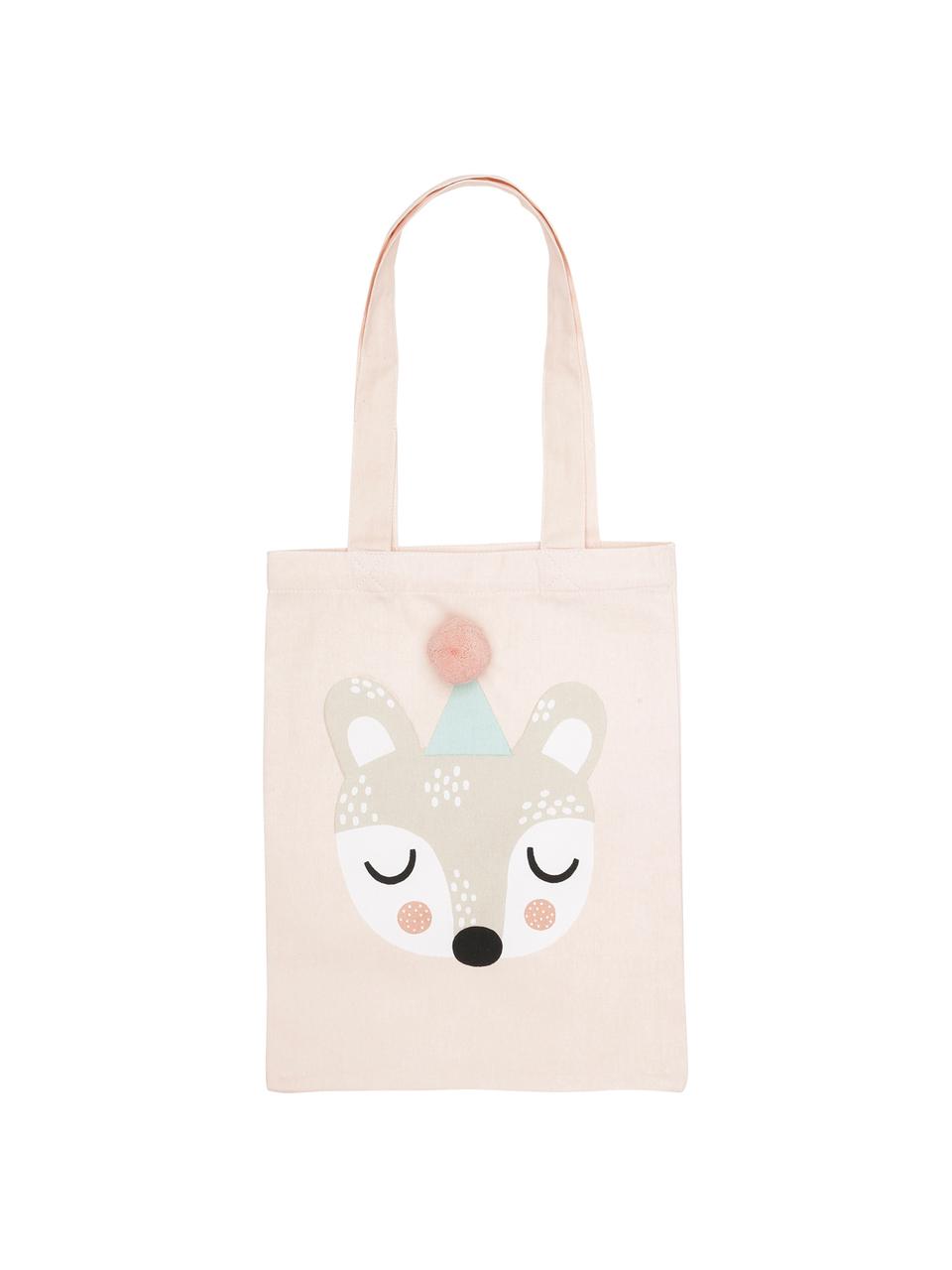 Borsa in cotone organico Bear Bibi, 100% cotone biologico, Rosa, beige, bianco, nero, verde menta, Larg. 25 x Alt. 32 cm