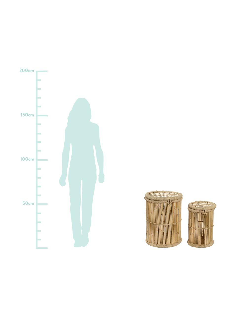 Set de cestas Jambu, 2 pzas., Cesta: Bambú, Beige, Set de diferentes tamaños
