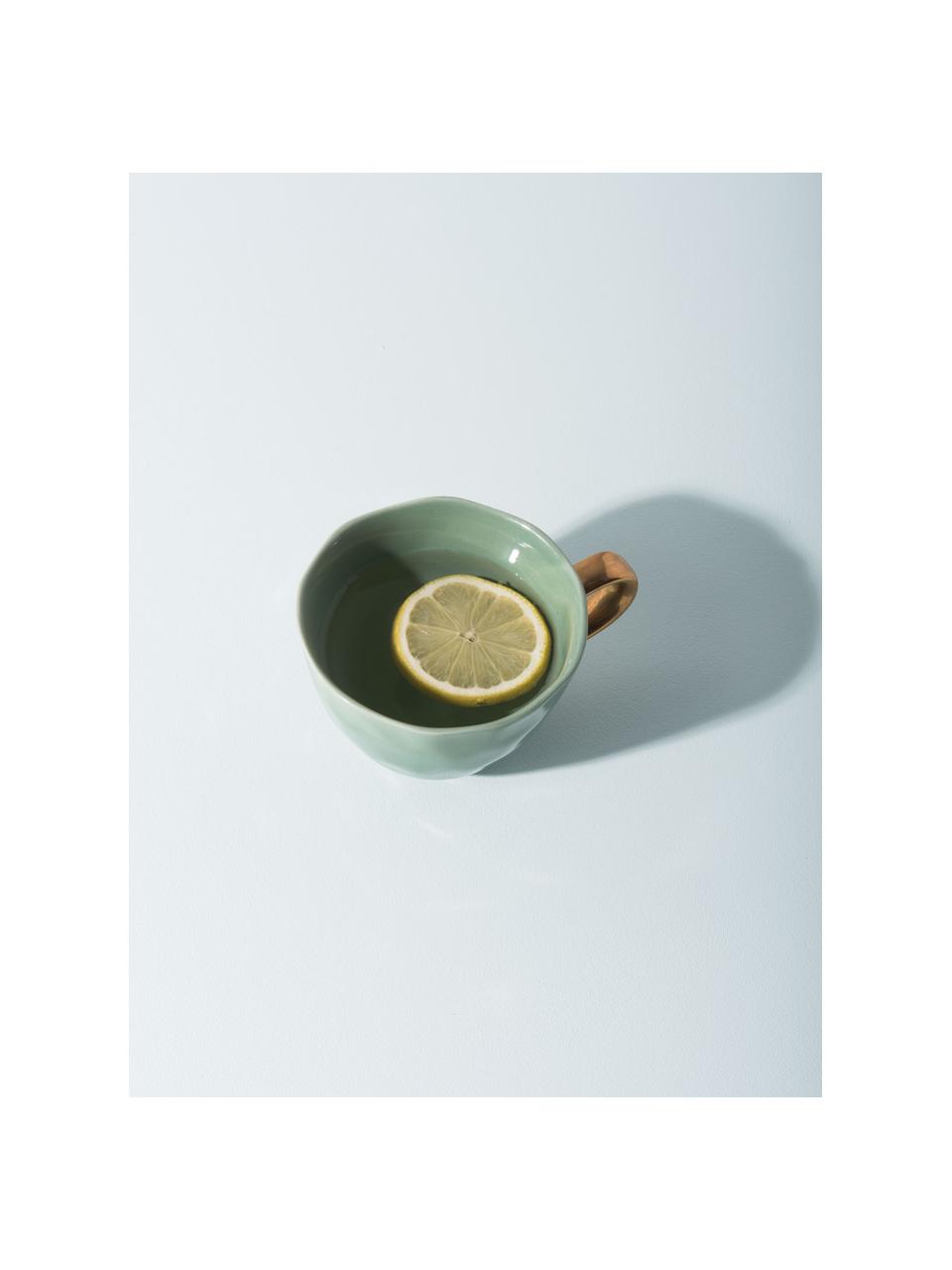 Kopje Good Morning, Keramiek, Donkergroen, goudkleurig, Ø 11 x H 8 cm, 350 ml
