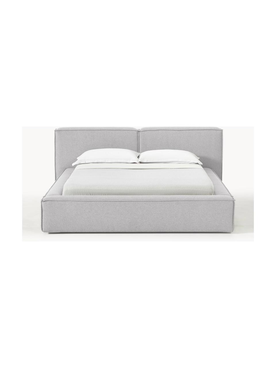 Čalouněná postel s úložným prostorem Lennon, Šedá, Š 248 cm, H 243 cm (rozměry plochy k ležení 180 cm x 200 cm)