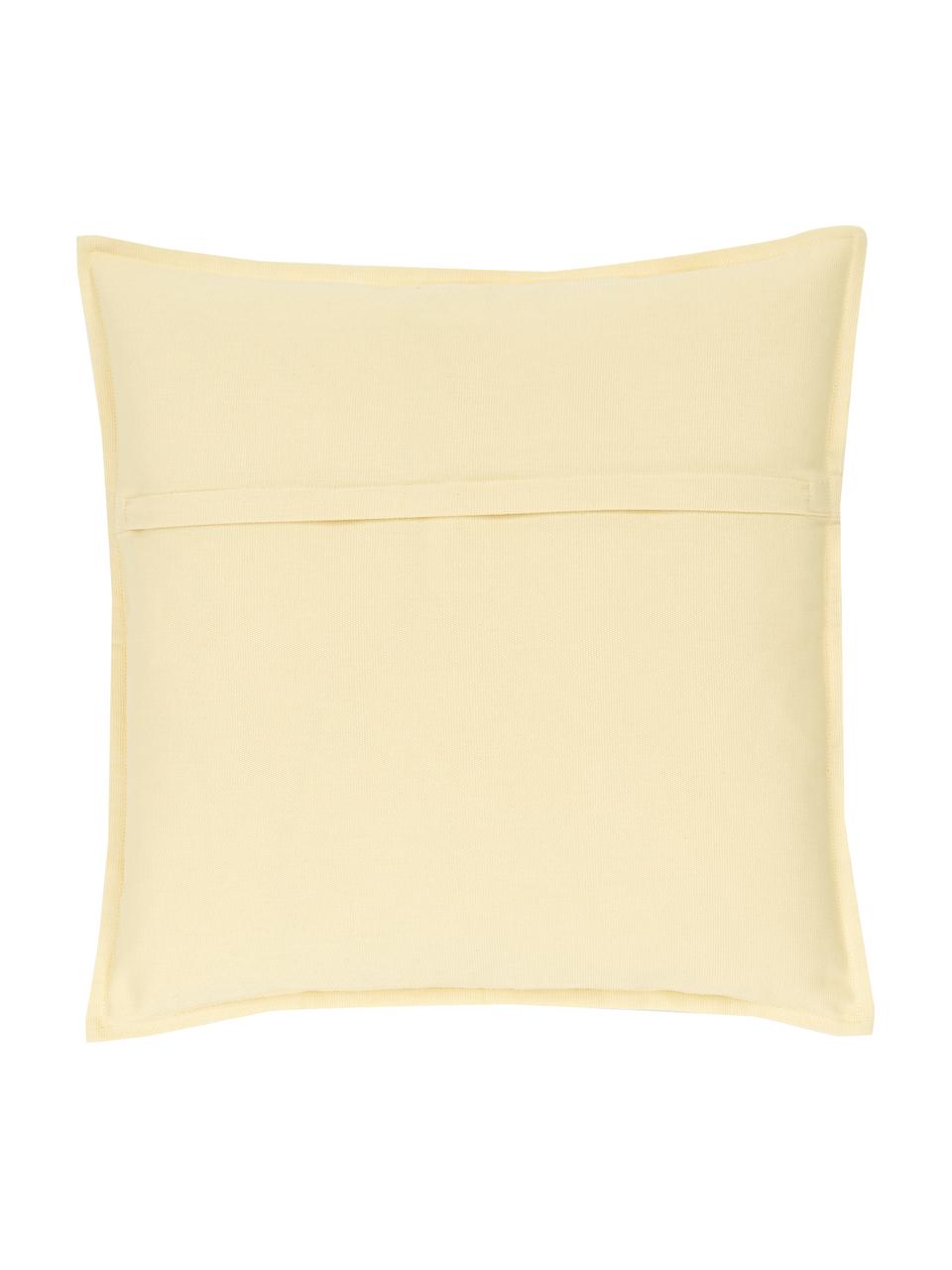 Housse de coussin en coton jaune clair Mads, 100 % coton, Jaune, larg. 40 x long. 40 cm