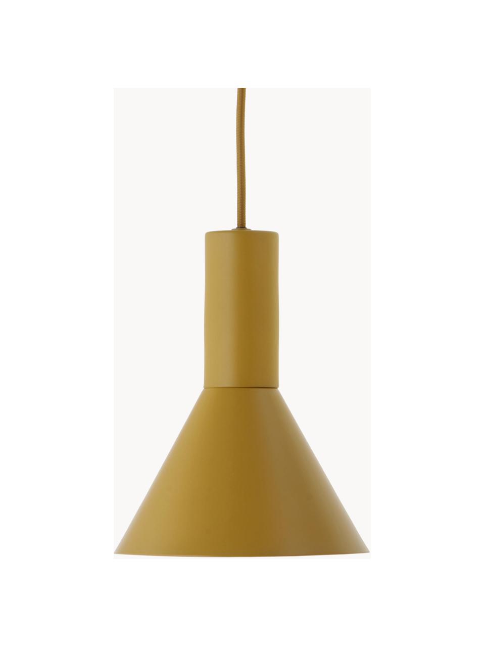 Lámpara de techo pequeña de diseño Lyss, Cable: cubierto en tela, Amarillo mostaza, Ø 18 x Al 23 cm