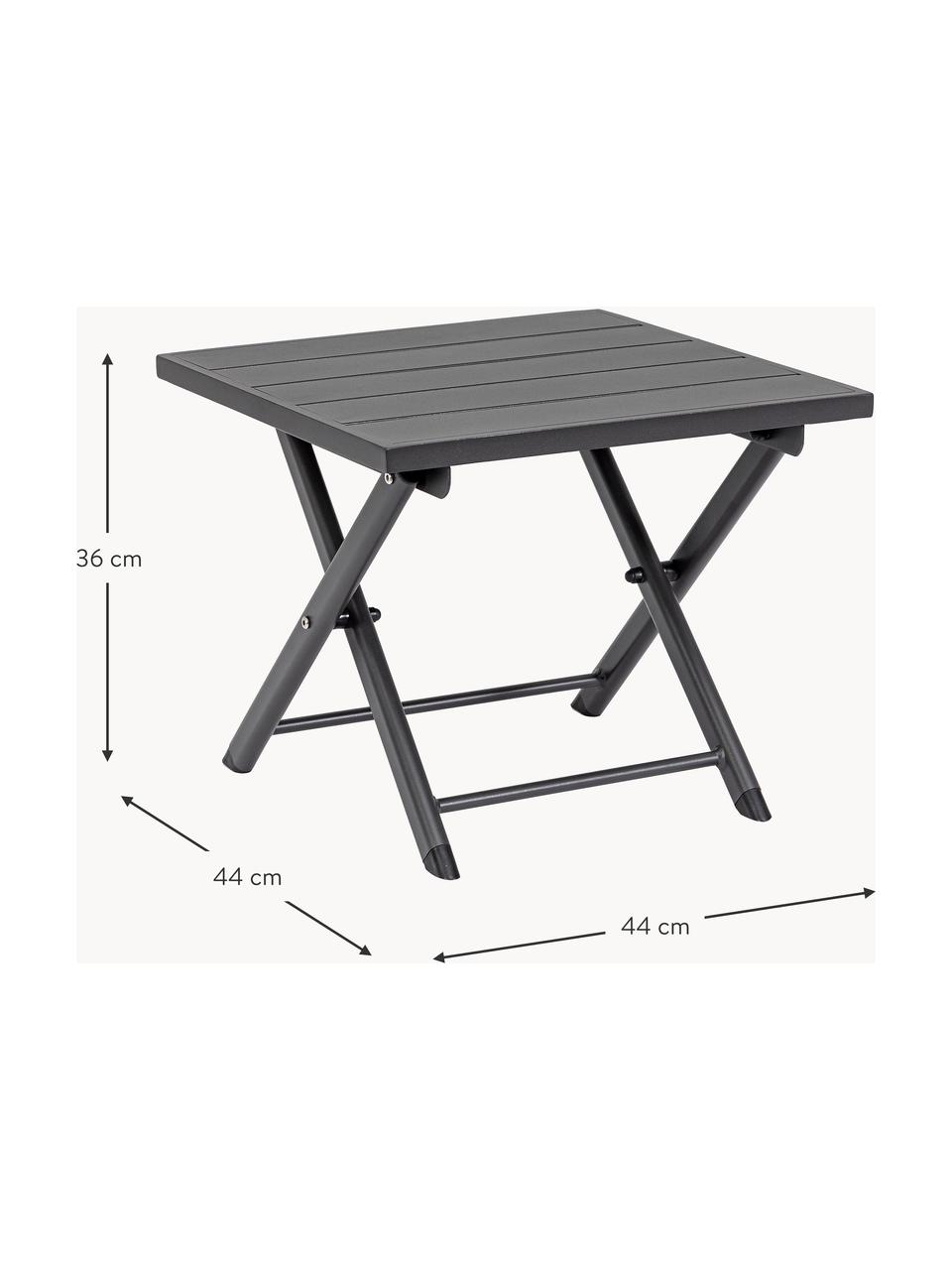 Table de jardin pliante Taylor, Acier, revêtement par poudre, Anthracite, larg. 44 x prof. 44 cm