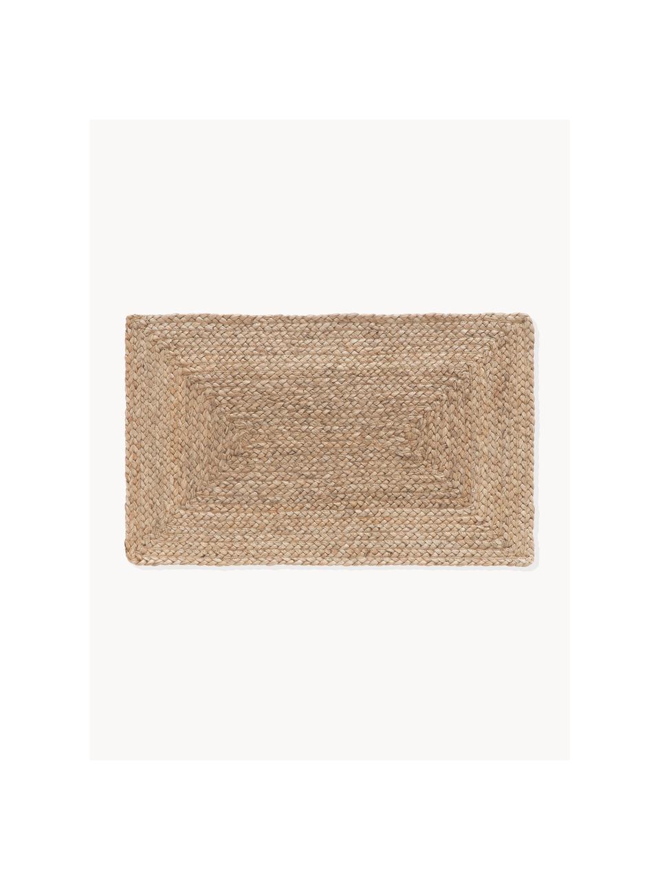 Handgefertigte Jute-Fussmatte Sharmila, 100 % Jute, Braun, B 45 x L 75 cm