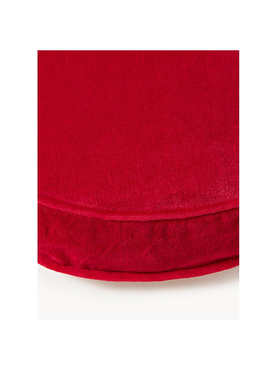 Cojín decorativo  de lana artesanal Quaalude, Parte delantera: 100% lana, Parte trasera: terciopelo (100% algodón), Blanco Off White, azul, rojo, Ø 36 cm