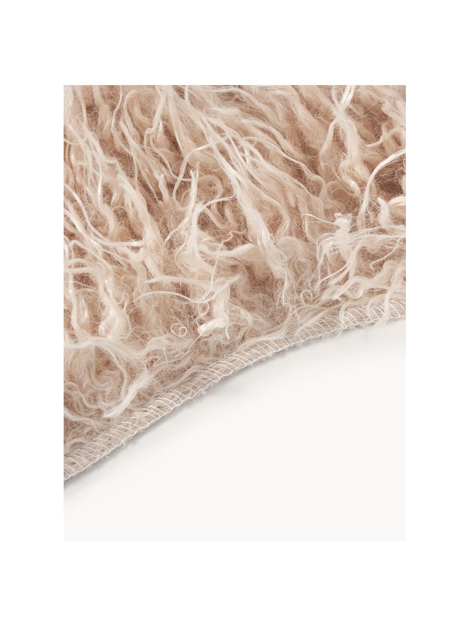 Ecopelliccia riccia Morten, Retro: 100% poliestere certifica, Torrone, Larg. 60 x Lung. 90 cm