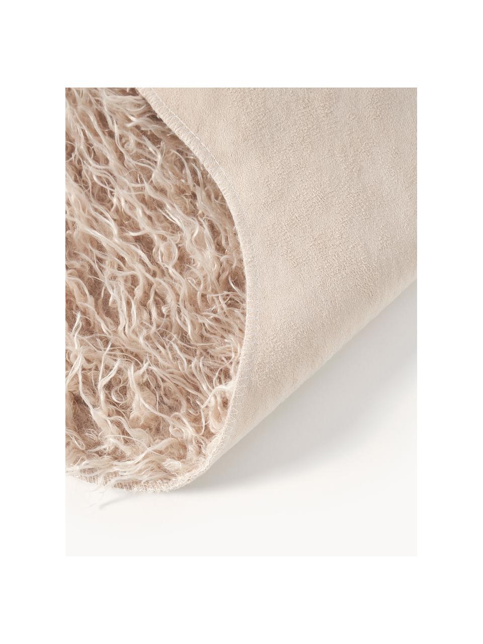 Ecopelliccia riccia Morten, Retro: 100% poliestere certifica, Torrone, Larg. 60 x Lung. 90 cm