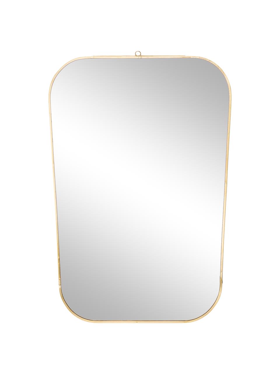 Eckiger Wandspiegel Rounded mit Goldrahmen, Rahmen: Eisen lackiert, Antik-Fin, Spiegelfläche: Spiegelglas, Goldfarben, 35 x 51 cm