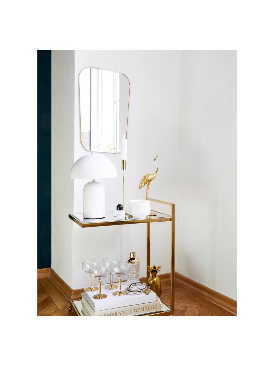 Eckiger Wandspiegel Rounded mit Goldrahmen, Rahmen: Eisen lackiert, Antik-Fin, Spiegelfläche: Spiegelglas, Goldfarben, 35 x 51 cm