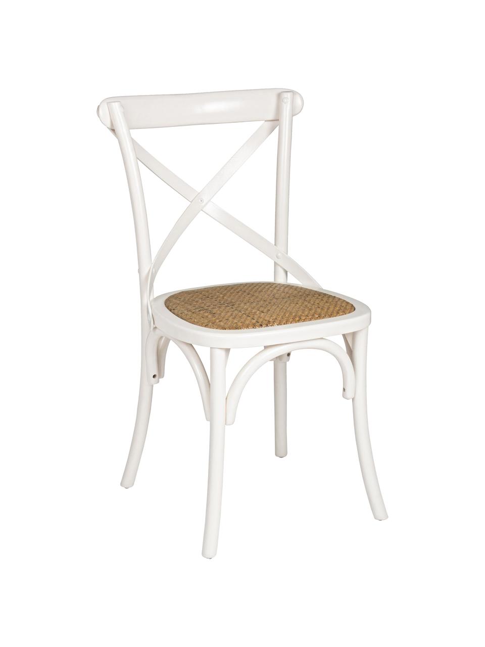 Židle Cross, Krémově bílá, světle hnědá, Š 51 cm, H 52 cm