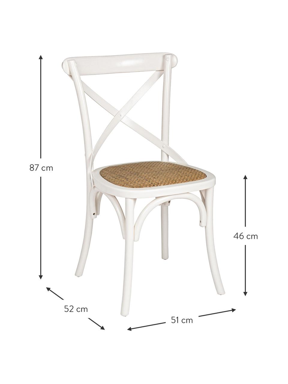 Židle Cross, Krémově bílá, světle hnědá, Š 51 cm, H 52 cm