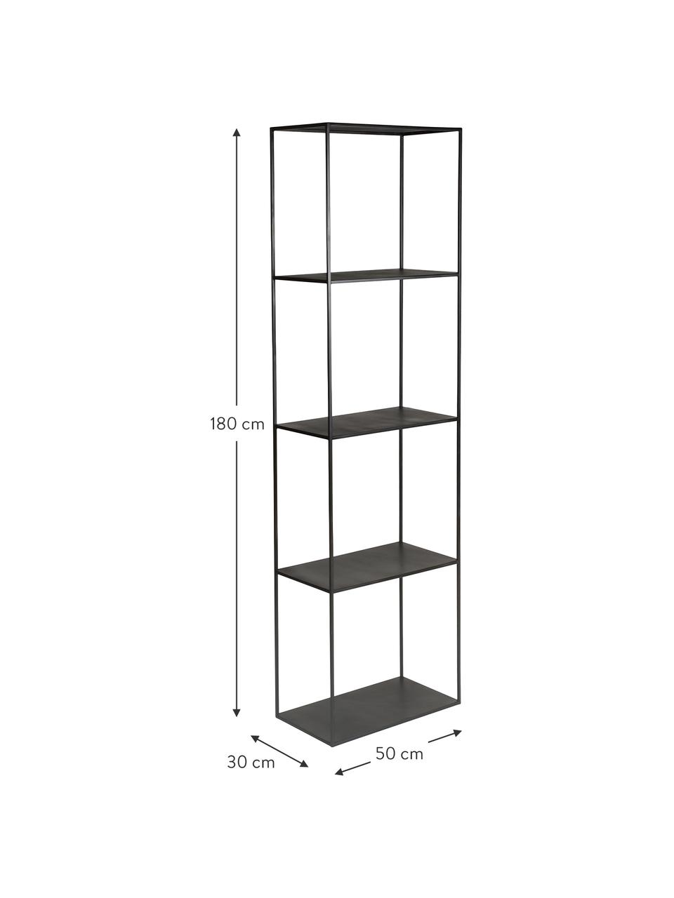 Étagère en métal Expo, Métal, revêtement par poudre, Noir, larg. 50 x haut. 180 cm