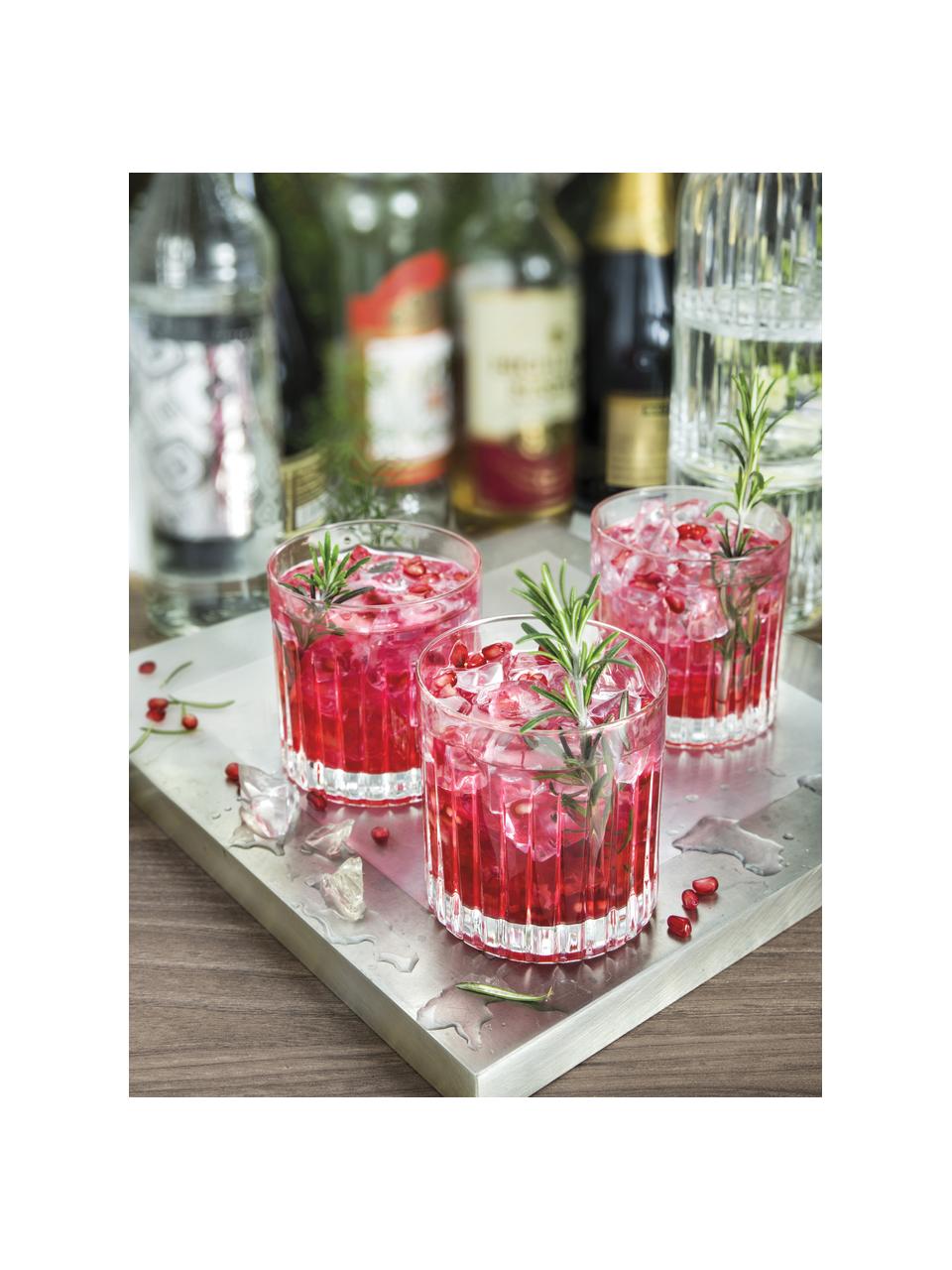 Set de vasos de cristal con relive Timeless, 6 comensales (18 pzas.), Cristal Luxion, Transparente, Set de diferentes tamaños