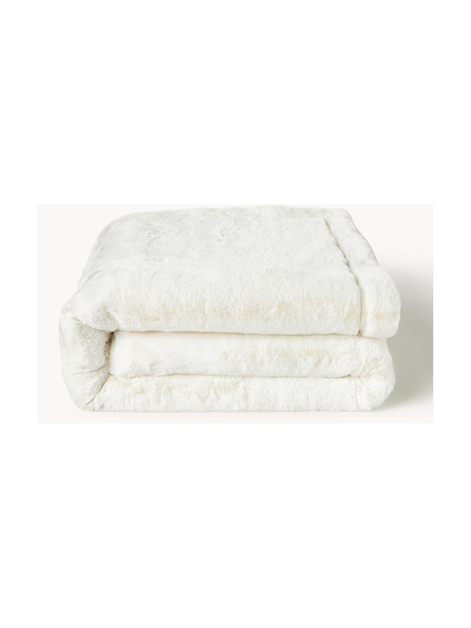 Plyšová deka z umelej kožušiny Mette, Biela, Š 150 x D 200 cm