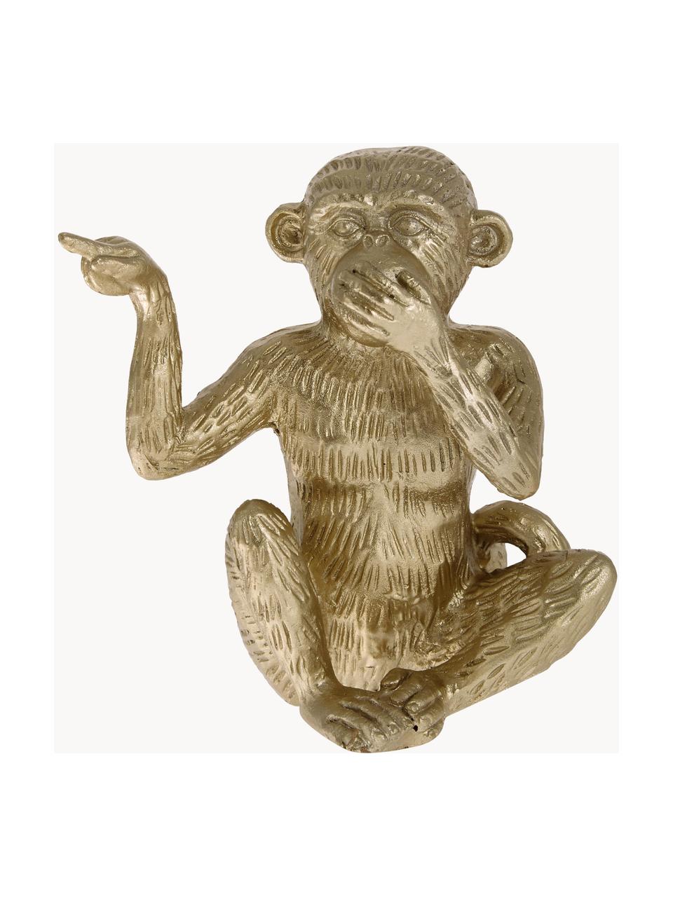 Oggetto decorativo Monkey, Poliresina, Dorato, Larg. 14 x Alt. 15 cm