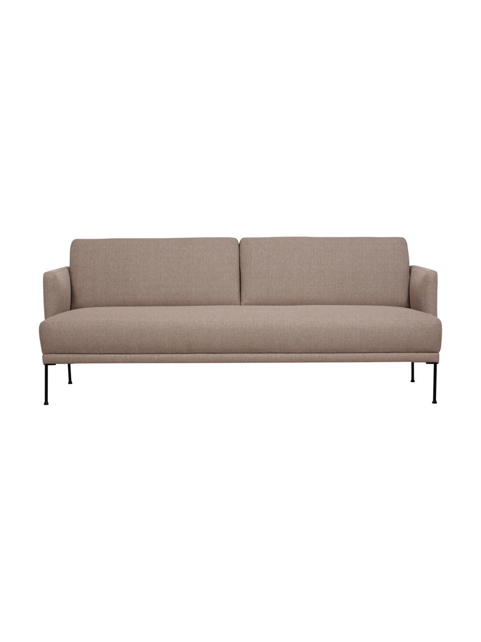 Sofá Fluente (3 plazas), Tapizado: 100% poliéster Alta resis, Estructura: madera de pino maciza, Patas: metal con pintura en polv, Tejido taupe, An 196 x F 85 cm