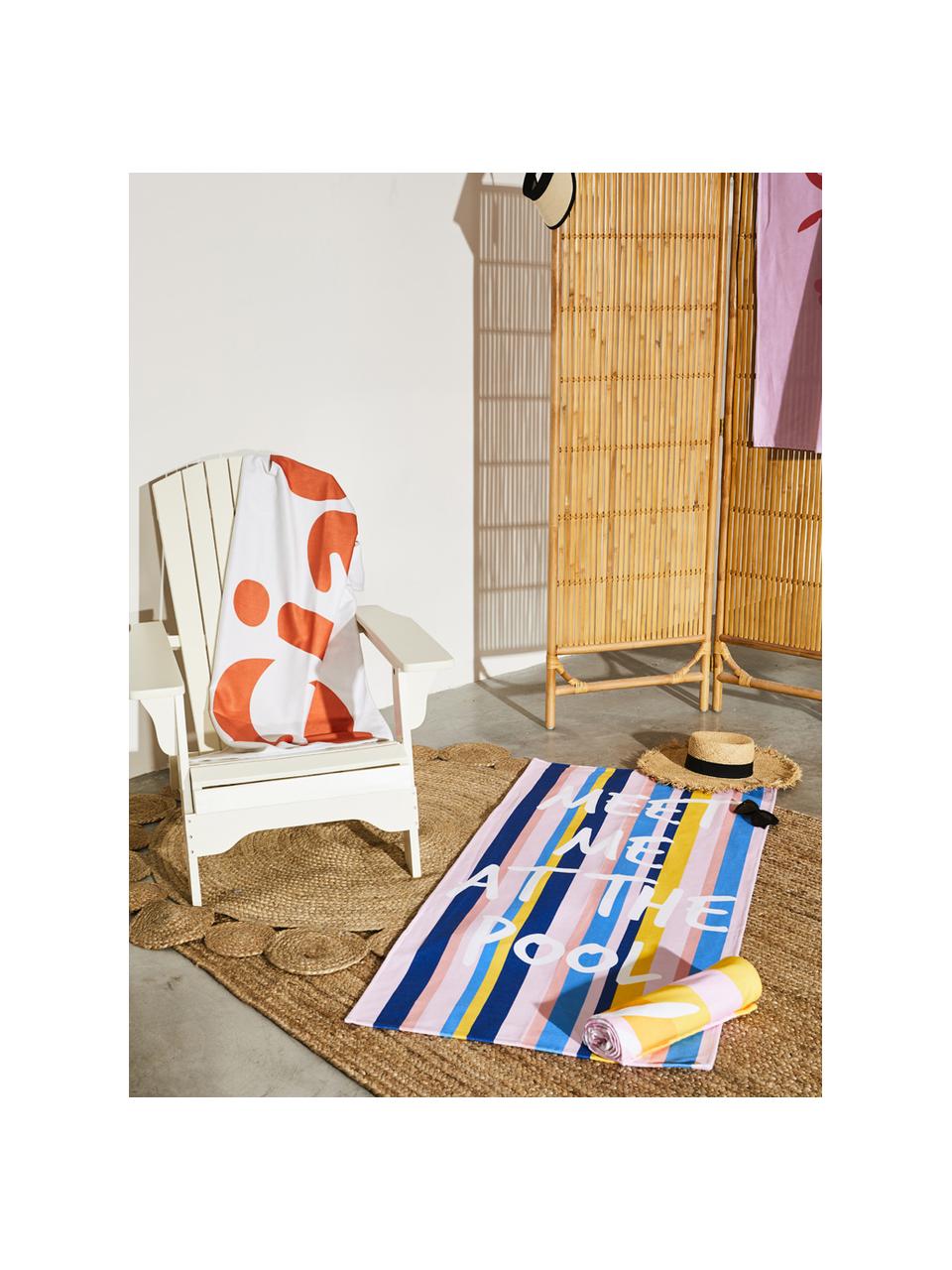 Toalla de playa ligera Ciao, 55% poliéster, 45% algodón
Gramaje ligero 340 g/m², Blanco, naranja, An 70 x L 150 cm
