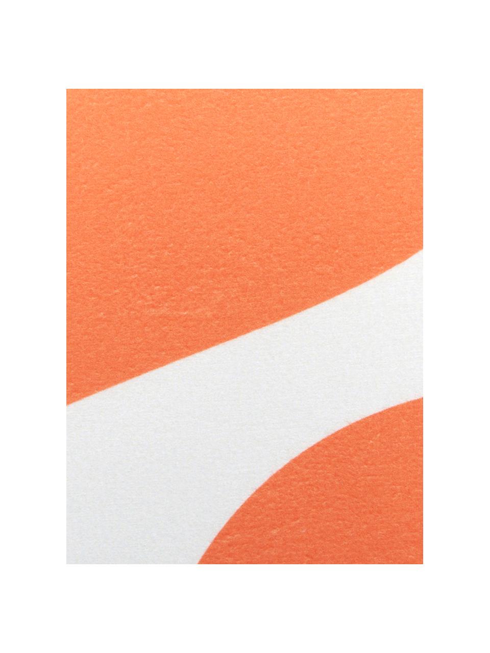 Leichtes Strandtuch Ciao mit Schriftzug, 55% Polyester, 45% Baumwolle Sehr leichte Qualität, 340 g/m², Weiss, Orange, 70 x 150 cm