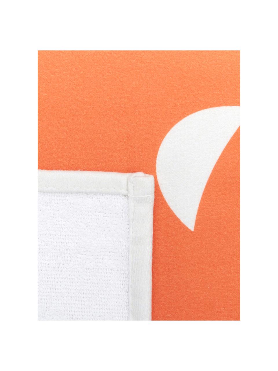 Serviette de plage légère avec lettrage Ciao, Blanc, orange