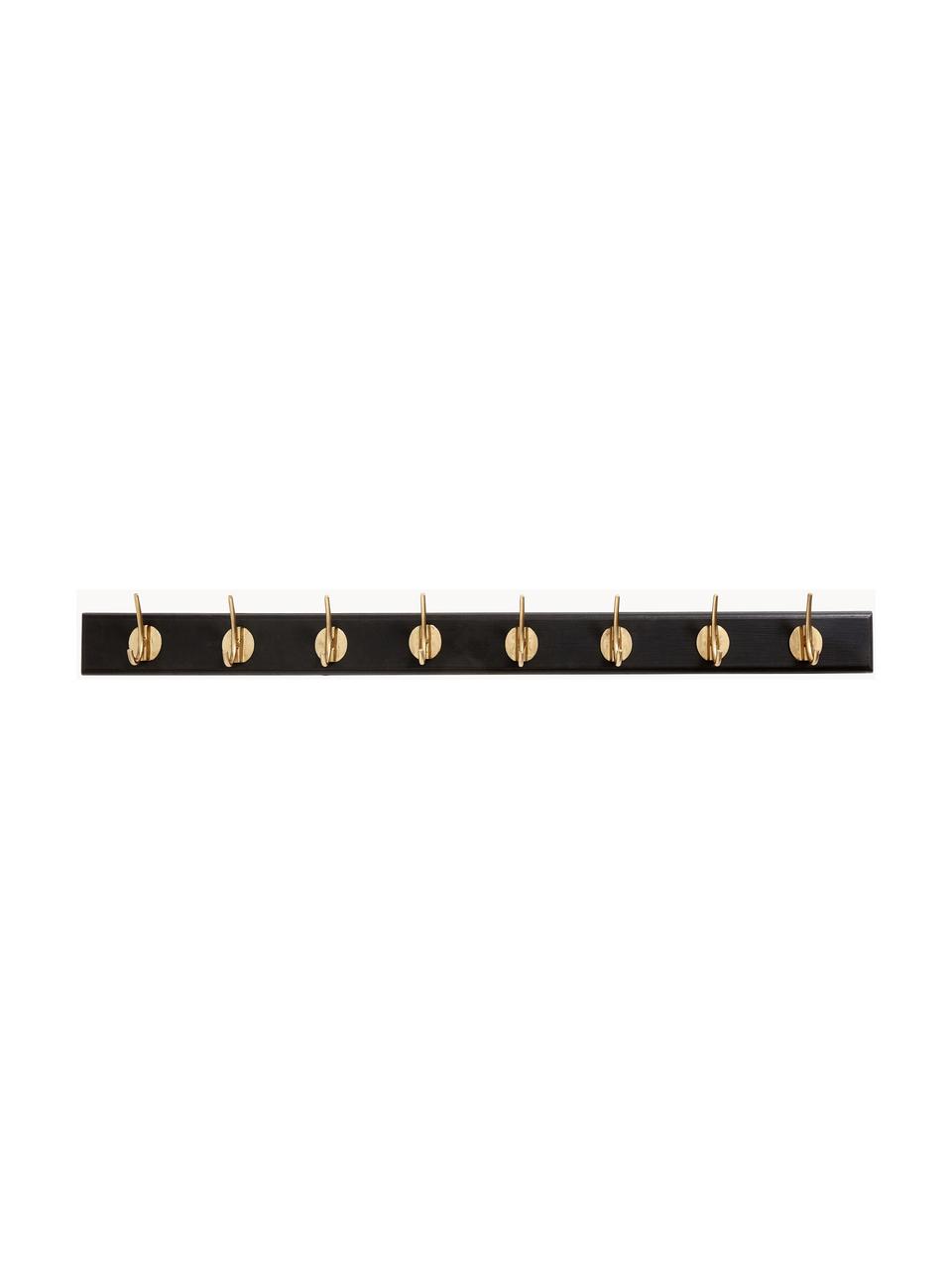 Perchero de pared de madera Edgy, Barra: tablero de fibras de dens, Negro, dorado, An 90 cm