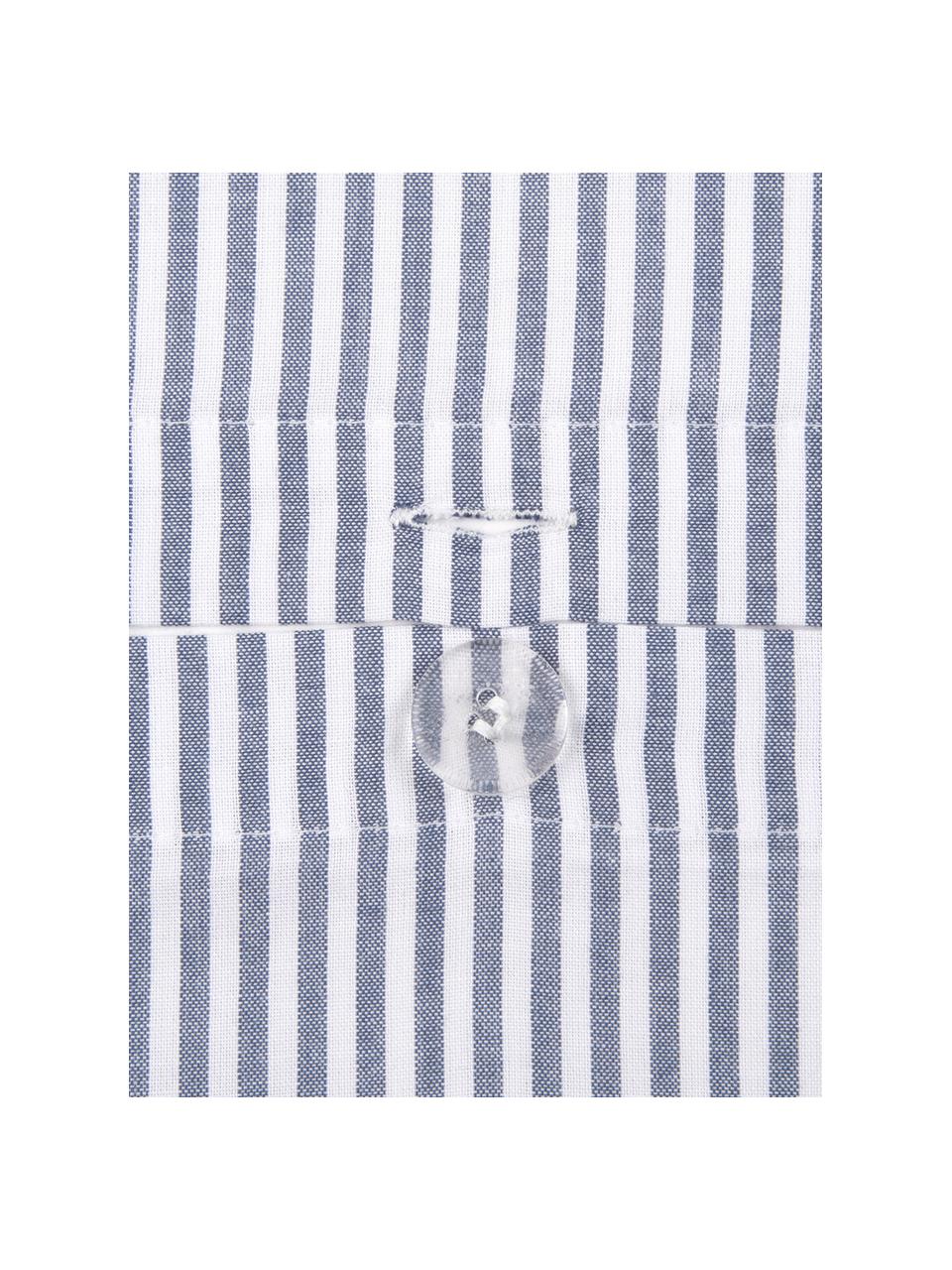 Pościel z bawełny Ellie, Biały, w paski, 155 x 220 cm + 1 poduszka 80 x 80 cm