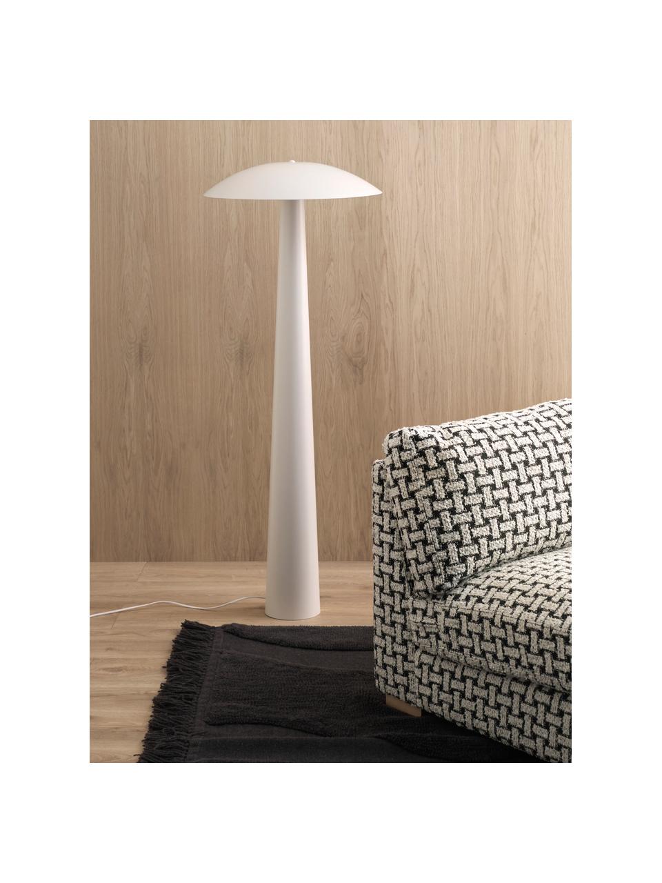 Kleine vloerlamp Moonbeam, Lampenkap: gecoat metaal, Lampvoet: gecoat metaal, Beige, Ø 50 x H 130 cm