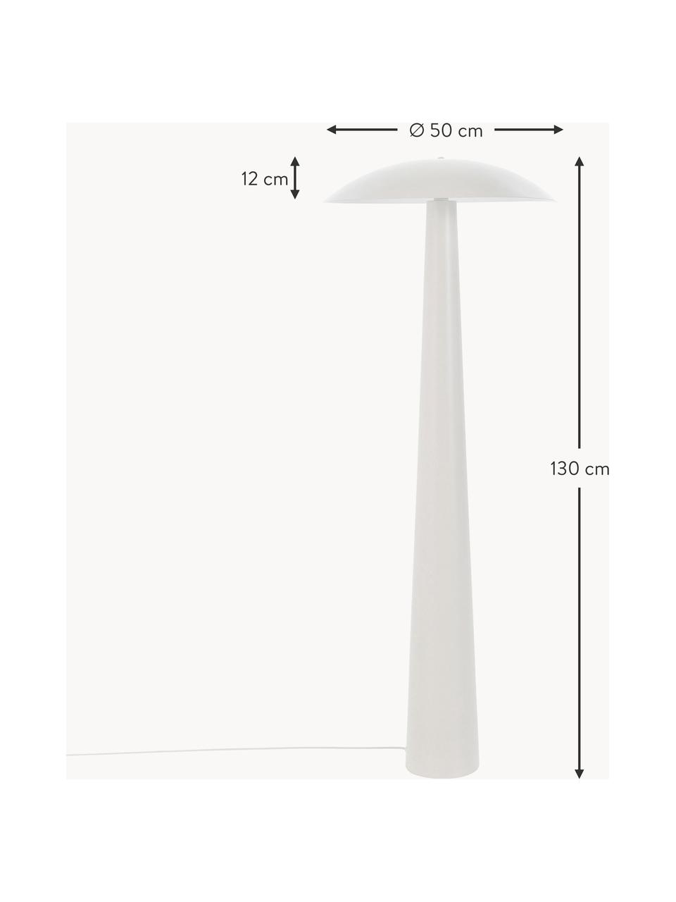 Kleine Stehlampe Moonbeam, Lampenschirm: Metall, beschichtet, Lampenfuß: Metall, beschichtet, Off White, H 130 cm