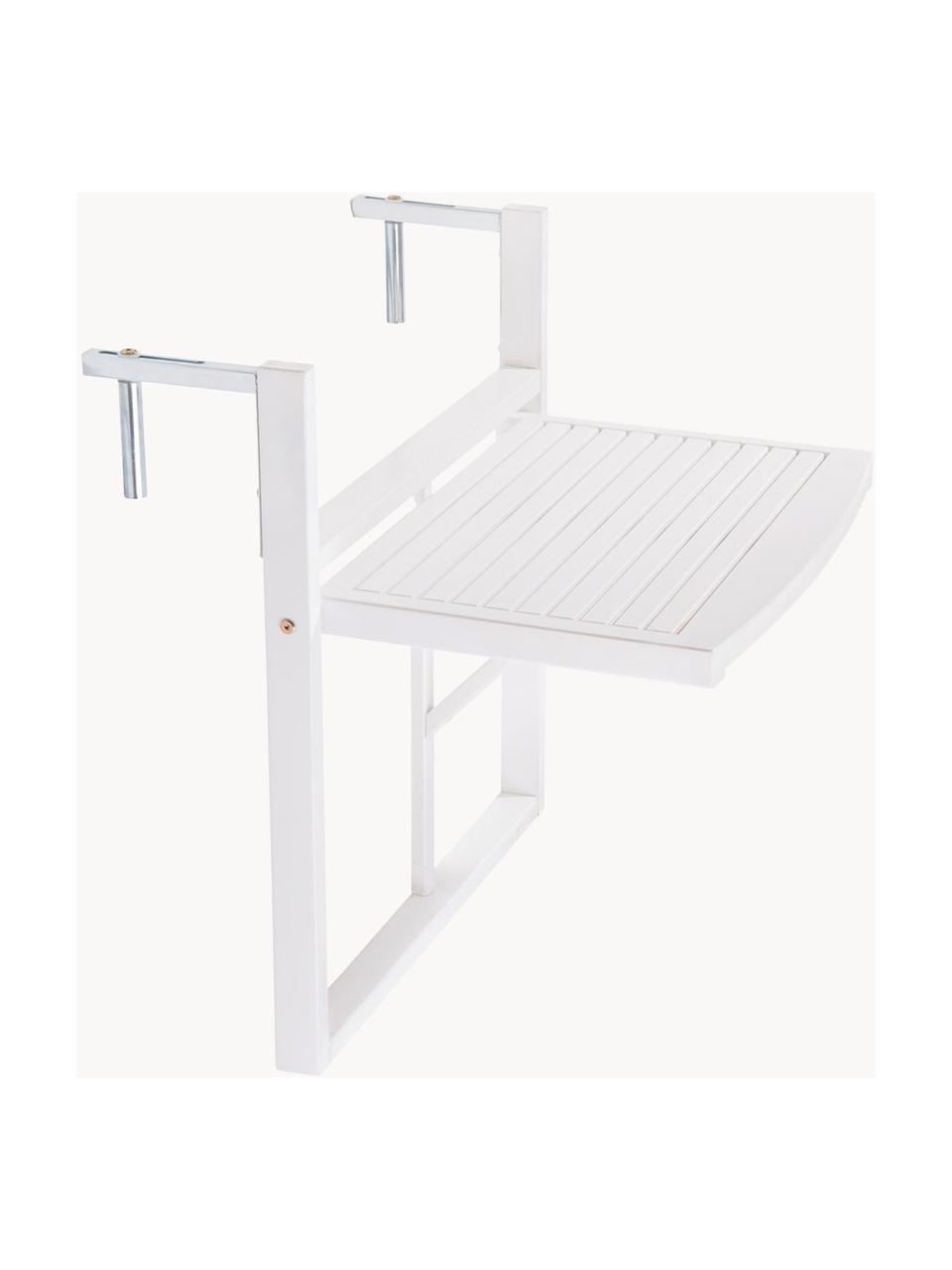 Mesa de balcón plegable de madera Lodge, Madera de acacia, pintada, Blanco, An 57 x Al 64 cm