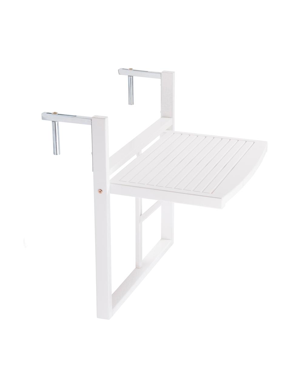 Balkon klaptafel Lodge van hout, Gelakt acaciahout, Wit, 57 x 64 cm