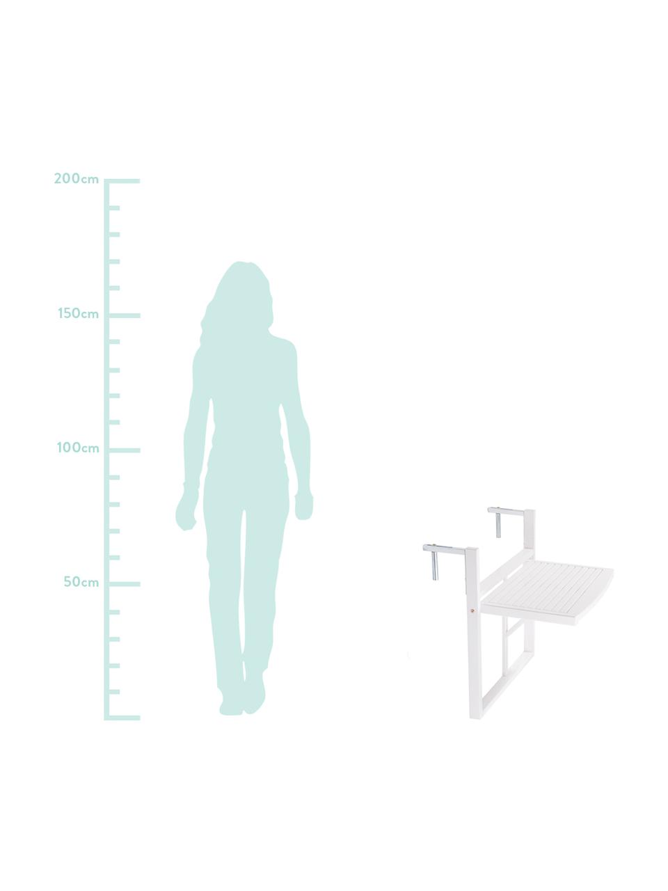 Balkon klaptafel Lodge van hout, Gelakt acaciahout, Wit, 57 x 64 cm