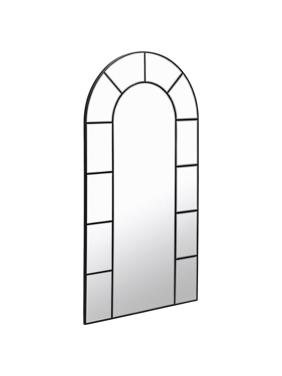 XL leunende spiegel Nediva met zwarte houten lijst, Lijst: gecoat MDF, Zwart, B 88 cm x H 165 cm