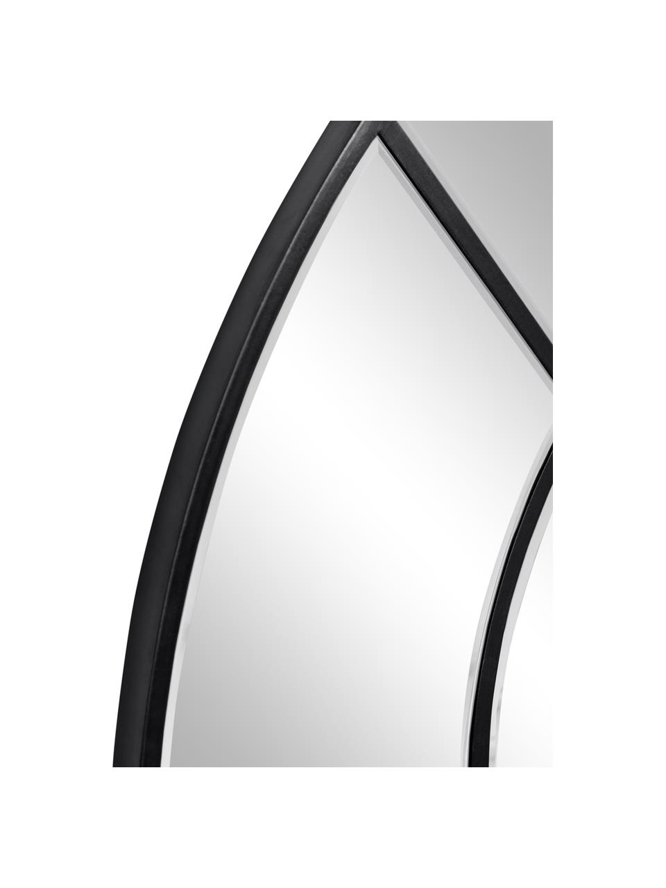 XL leunende spiegel Nediva met zwarte houten lijst, Lijst: gecoat MDF, Zwart, B 88 cm x H 165 cm
