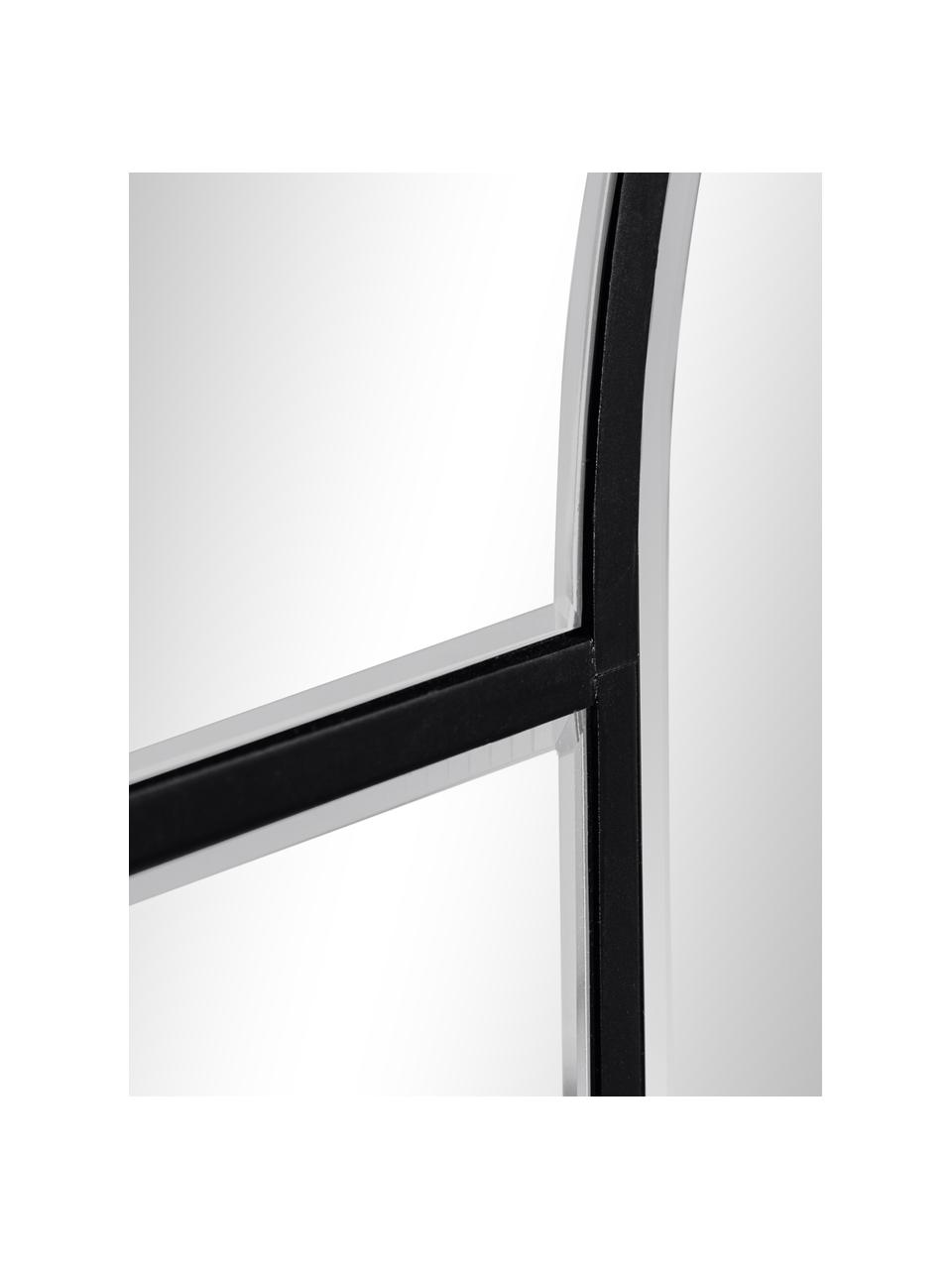 XL Anlehnspiegel Nediva mit schwarzem Holzrahmen, Rahmen: Mitteldichte Holzfaserpla, Spiegelfläche: Spiegelglas, Schwarz, B 88 x H 165 cm