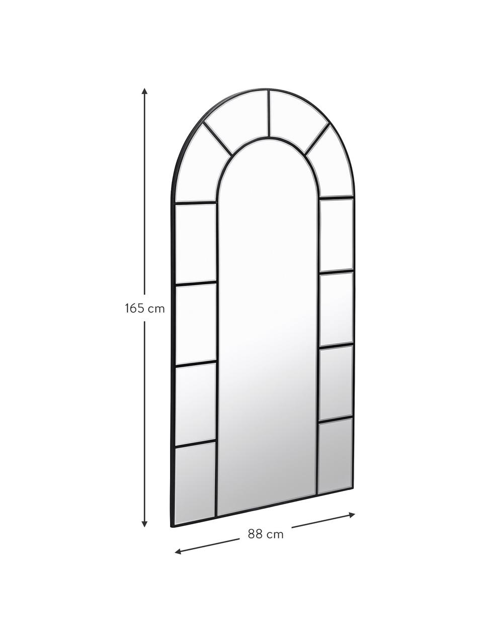XL Anlehnspiegel Nediva mit schwarzem Holzrahmen, Rahmen: Mitteldichte Holzfaserpla, Spiegelfläche: Spiegelglas, Schwarz, B 88 x H 165 cm