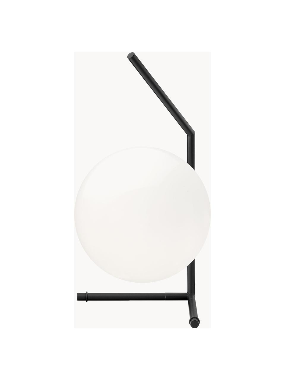 Lámpara de mesa de vidrio soplado artesanalmente regulable IC Lights, Pantalla: vidrio, Estructura: metal recubierto, Cable: plástico, Negro, Ø 20 x Al 38 cm