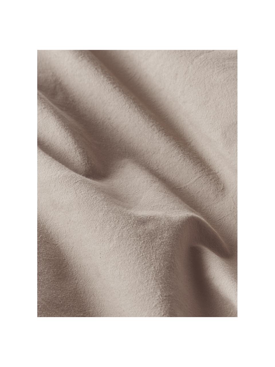 Housse de couette en percale de coton Debbie, Taupe, larg. 200 x long. 200 cm