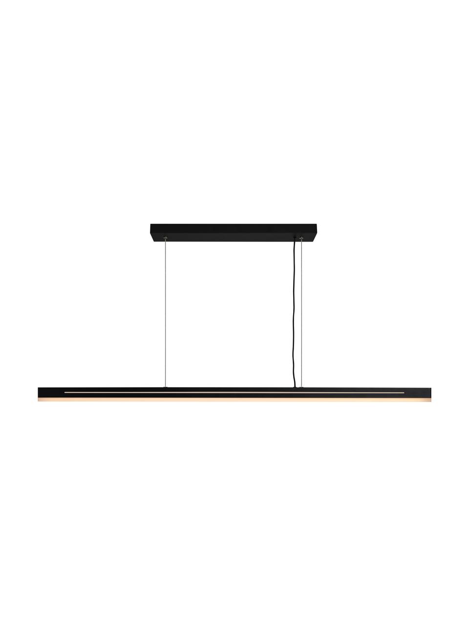 Grosse LED-Pendelleuchte Skylar in Schwarz, Lampenschirm: Aluminium, beschichtet, Baldachin: Aluminium, beschichtet, Schwarz, 115 x 4 cm