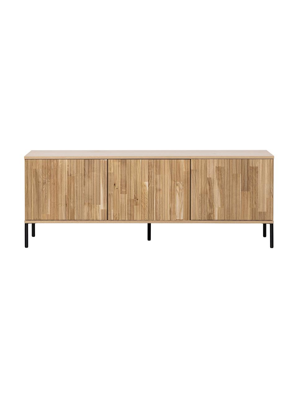 TV skrinka z dubového dreva s 3 dvierkami Avourio, Dubové drevo, Š 150 x V 56 cm